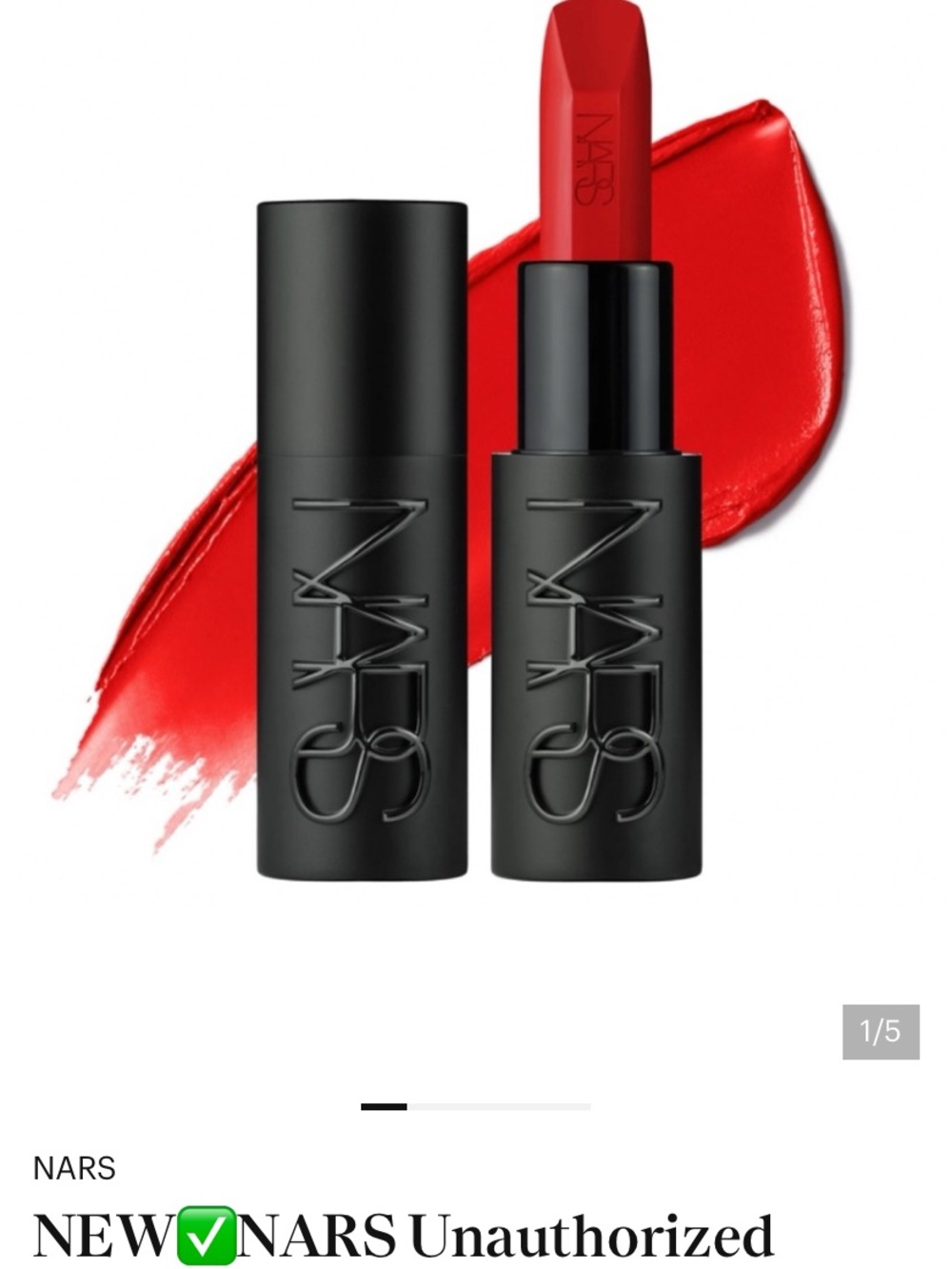 NARS Cream Lipstick in “Unauthorized” Red